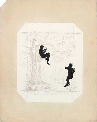 Бём Елизавета Меркурьевна. Силуэты к басням И. Крылова / Полный комплект из 12-ти листов в издательской папке. СПб.: Изд. Фельтена, 1878. 